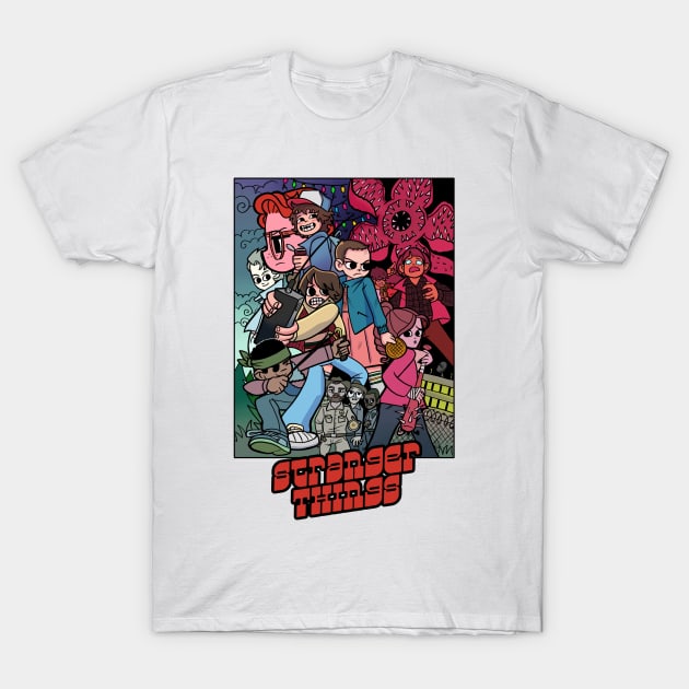 Stranger Things Vs The World T-Shirt by PinkInDetroit